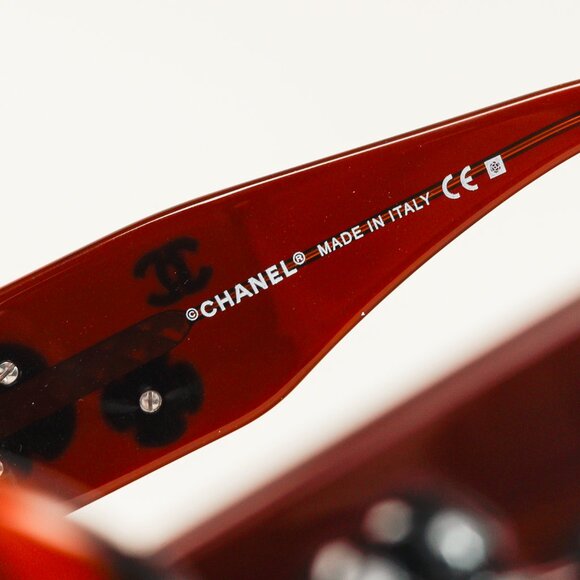 Chanel 5113 Brown Camellia-Detail Oversized Sunglasses - Picture 8 of 10